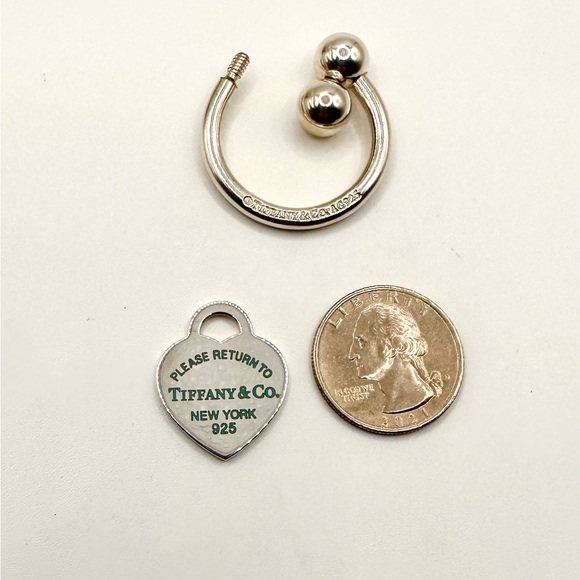 Silver Tiffany& Co Return To Tiffany Heart Key Ring & screwball closure w/logo - Picture 6 of 8